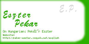 eszter pekar business card